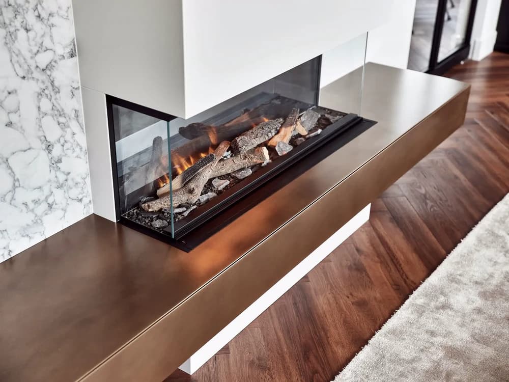 Haardmeubel brons metallic gespoten