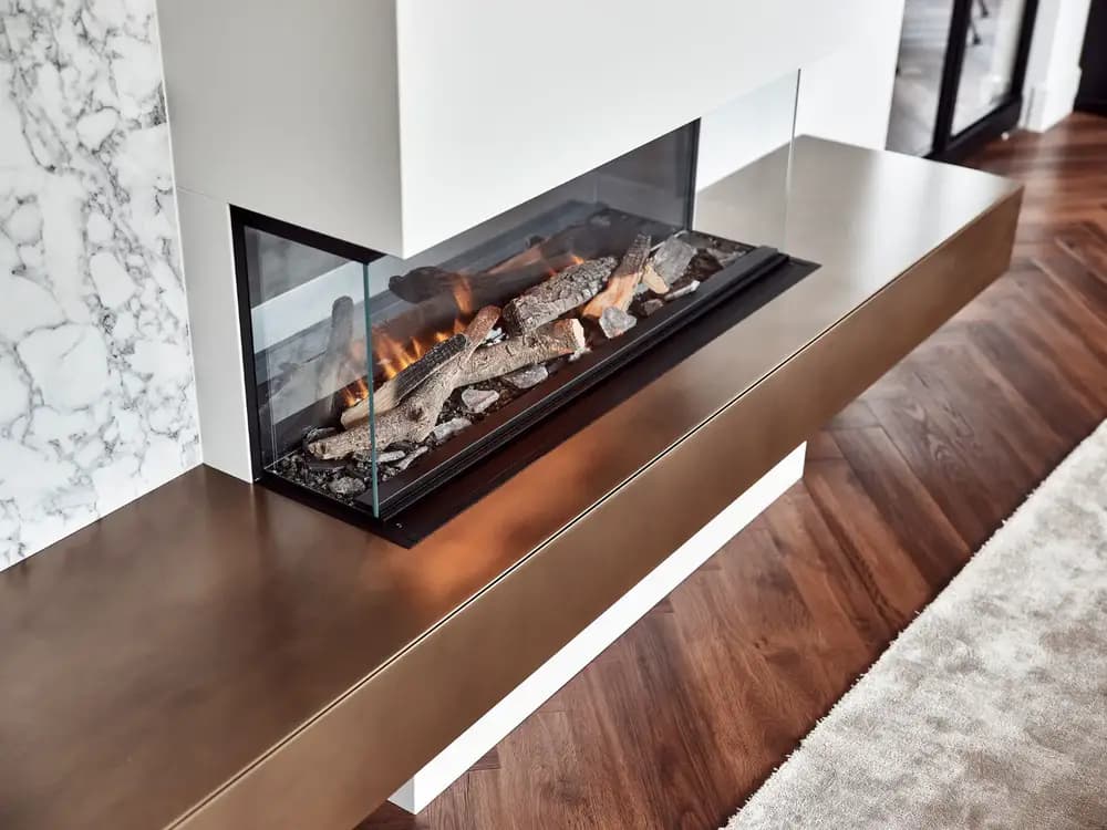 Haardmeubel brons metallic gespoten