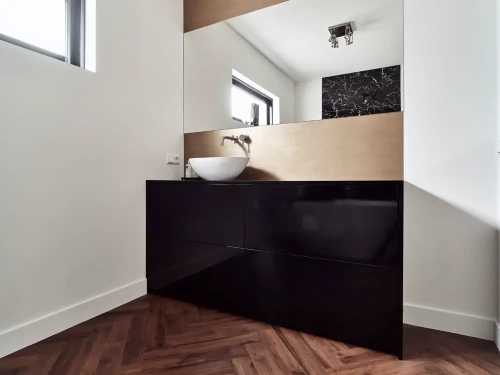 Hoogglans zwart gespoten badmeubel