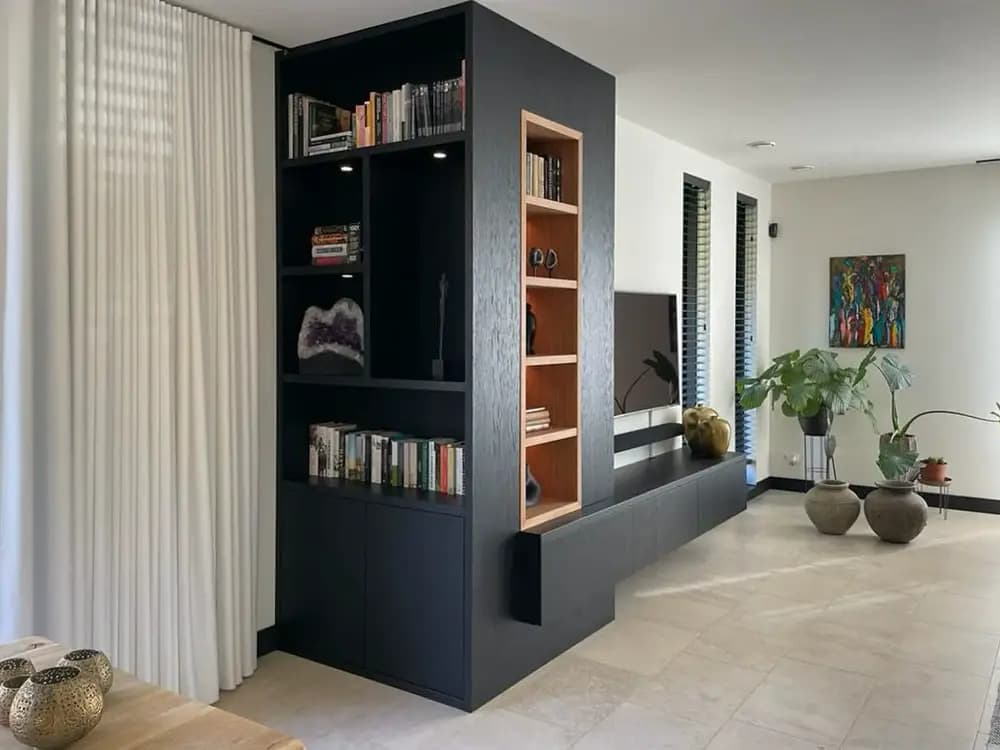 eiken hout wandmeubel op maat gemaakt