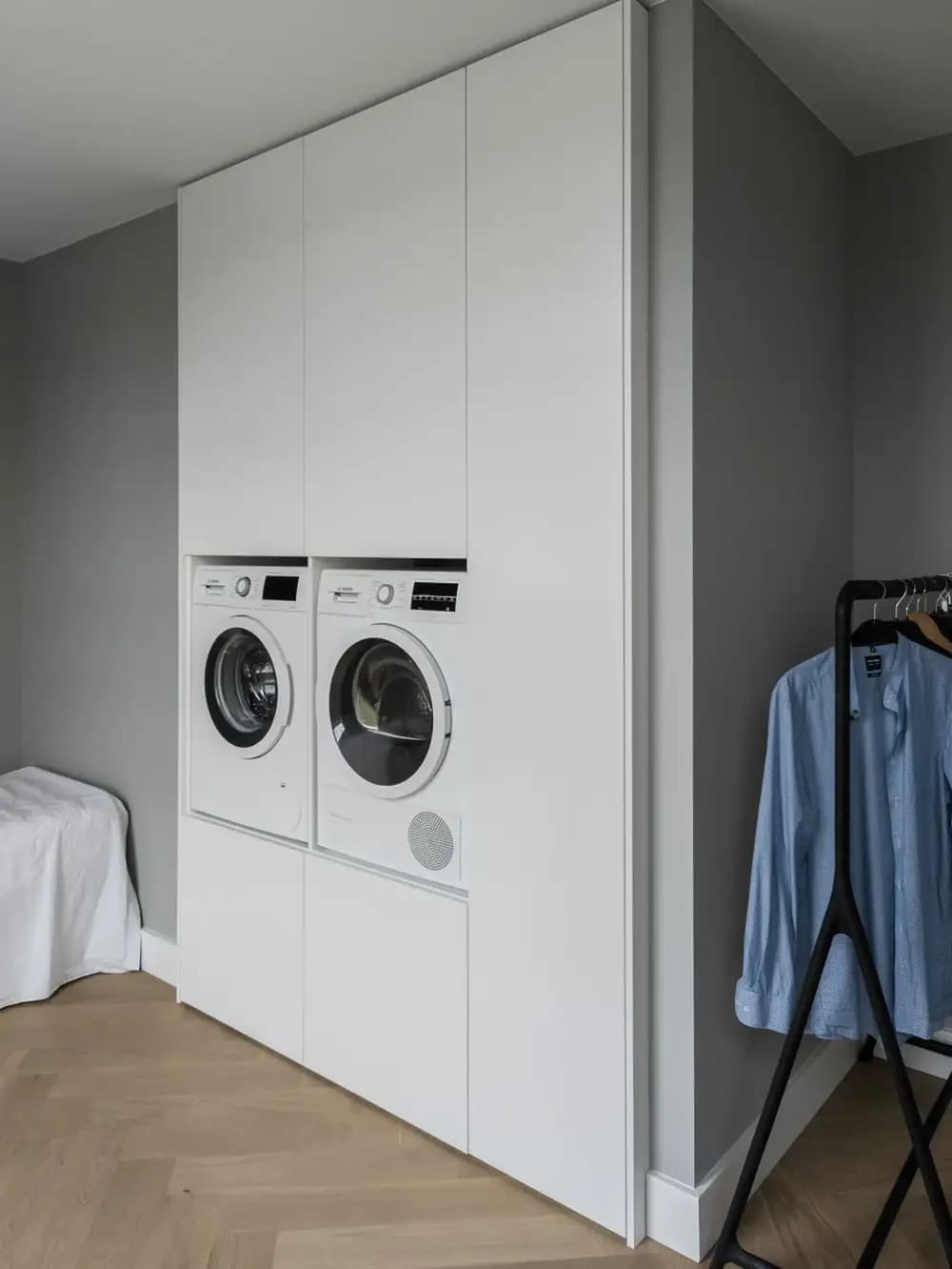 #wasmachinekast wit nisruimte