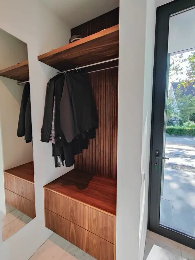 garderobe noten fineer met olie