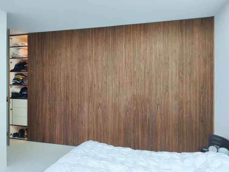 Noten fineer latjeskast kledingkast slaapkamer