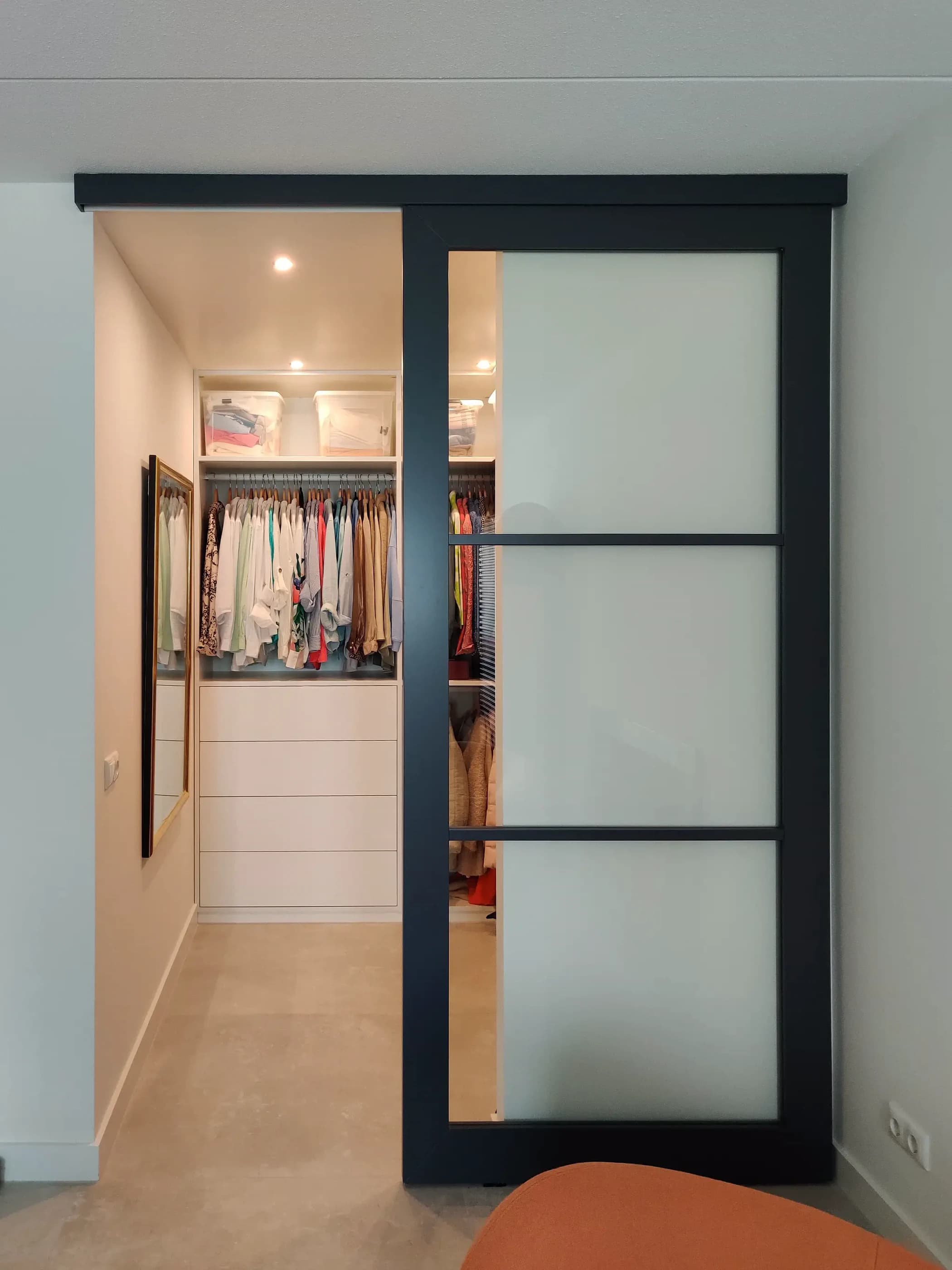 glazen schuifdeur voor inloopkast wit